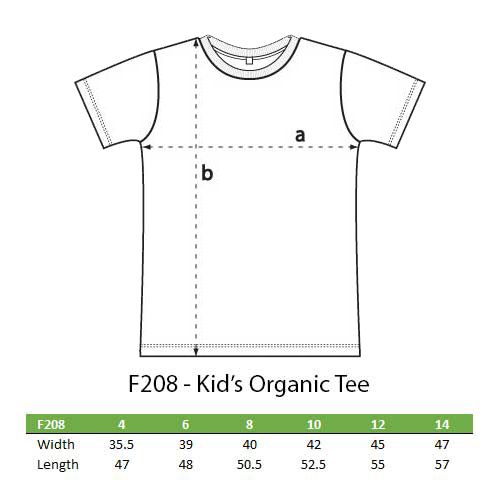 Kids organic fashion T sizes